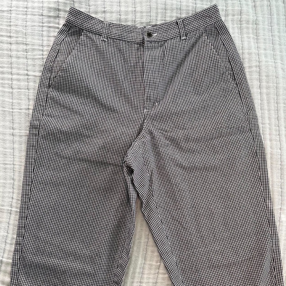 Black and White Checkered High Waisted Trousers